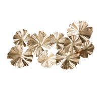 Decorazione da parete ninfee in metallo dorato 125x68 cm