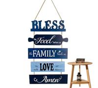 Decorazione da parete per cucina da fattoria, pannello da parete benedetto - sala da pranzo Bless Food Family Love Signs,pannello in legno per cucina, sala da pranzo, decorazione per ingresso fattoria