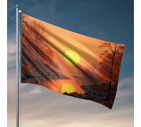 Decorazione da parete per dormitorio per ragazzi universitari con riflessi al tramonto in autunno bandiera della foresta bandiere per stanza per ragazzi bandiera per stanza ragazze (152 x 244 cm)