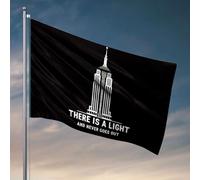 Decorazione da parete per dormitorio per ragazzi universitari Empire State Building - C'è una luce e non si spegne mai. Bandiera retrò decorazione per camera da letto (60 x 90 cm)