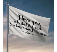Decorazione da parete per dormitorio per ragazzi universitari I Love You, A Bushel & A Peck, & A Hug Around The Neck. Bandiera retrò decorazione per camera da letto (152 x 244 cm)