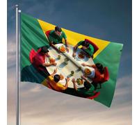 Decorazione da parete per dormitorio per ragazzi universitari, un gruppo di amici che si godono un pasto insieme. Bandiera roba da bagno accessori per casa e bar (60 x 90 cm)