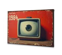 Decorazione da parete per soggiorno George Orwell '1984' - Uno sguardo alla sorveglianza totalitaria su tela decorativa per camera da letto e bagno (40 x 60 cm)