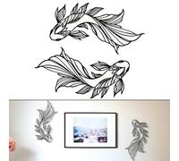 Decorazione da parete pesce koi metallo sensazione artistica facile da installar