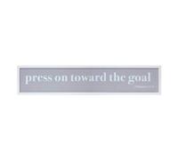 Decorazione Da Parete Press On Toward The Goal Bianco E Grigio 10" X 25"