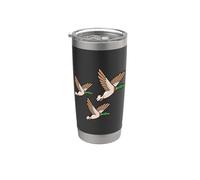 Decorazione da parete retrò kitsch Three Flying Ducks 3 Mallards Bicchiere termico in acciaio inox doppia parete