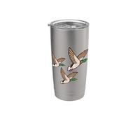 Decorazione da parete retrò kitsch Three Flying Ducks 3 Mallards Bicchiere termico in acciaio inox doppia parete