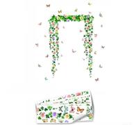 Decorazione da parete rimovibile con tema floreale e farfalla per la camera da letto o la decorazione dello spazio abitativo utilizzando un metodo sicuro