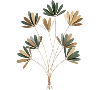 Decorazione da parete steli in metallo dorato e verde 60x80 cm