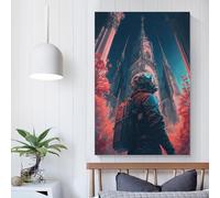 Decorazione da parete su tela raffigurante una cattedrale, ideale per camera da letto, soggiorno o bagno, 20 x 30 cm