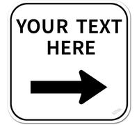 Decorazione da parete Targa in metallo personalizzabile personalizzata con freccia destra o sinistra, cartello quadrato in metallo, facile da montare, per interni ed esterni, antiruggine, realizzato