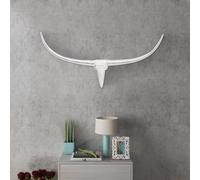 Decorazione da Parete Testa di Toro in Alluminio Argento 96 cm