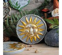 Decorazione da parete Vintage Vecchio Sole Luna GoD Garden Orecchio Cemento Cemento Stepping Stone (Moon Dio)