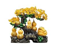 Decorazione da scrivania, Albero dell'abbondanza Feng Shui con citrino, zucca dorata e rana fortuna. Decorazione tavolo stile bonsai Shui: ideale per bilanciare energia ricchezza fortuna