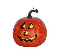 Decorazione da scrivania fatta a mano per Halloween, con dettagli intagliati a mano, per un ambiente unico nella zona giorno (arancione, 15 cm)