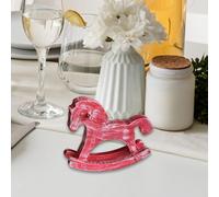 Decorazione da tavolo a forma di cavallo a dondolo in legno, arredamento