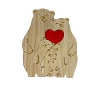 Decorazione da tavolo artistica con barre in legno di famiglia | Elemento decorativo a forma di cuore, affascinante, collezione di figure fatte a mano per casa, soggiorno, camera da letto, burea