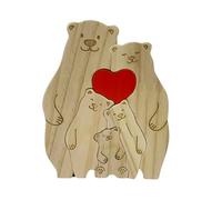 Decorazione da tavolo artistica con barre in legno di famiglia | Elemento decorativo a forma di cuore, affascinante, collezione di figure fatte a mano per casa, soggiorno, camera da letto, burea