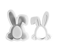 Decorazione da tavolo Happy Easter stampo in silicone per coniglio, stampo in silicone per colata in resina Bunny uovo stampo in silicone per caramelle al cioccolato - Stampi flessibili per candele