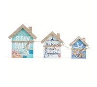 Decorazione da Tavolo in Legno a Forma Putuo Decor 3pz, Salato, è il Mio Luogo , Decorazione da Scrivania per Casa , Casa al Mare, Casa , Regalo di Natale