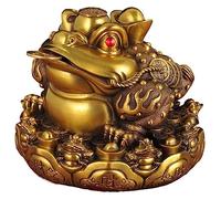Decorazione da Tavolo per Ufficio, Scultura Artigianale, Decorazione in Rame a Forma di rospo a Tre Zampe, Dio della ricchezza e del Feng Shui Che attrae la Fortuna (Dimensioni: L)