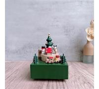 Decorazione da tavolo rotante in legno a forma di treno natalizio, adatta per tutte le occasioni, è la decorazione perfetta per la tua casa o il tuo ristorante (Khaki, 14,5 x 15,5 x 18,5 cm)