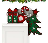 Decorazione d'angolo della porta di Natale,Angolo della porta di Natale,Babysitter della porta di legno di Natale | Arte della parete della decorazione domestica, decorazione del davanzale della