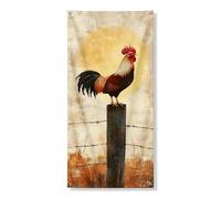 Decorazione decorativa per porta a forma di gallo, decorazione rustica da parete con animali della fattoria, decorazione stagionale per la casa, stile vintage campagna, 91 x 182 cm