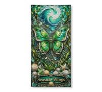 Decorazione decorativa per porta con ali di mare, vivace tema farfalla oceano, decorazione per porta d'ingresso, per interni ed esterni, estate, spiaggia, vacanze, 91 x 182 cm