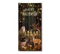 Decorazione decorativa per porta con animali di Halloween, creature della foresta rustica, decorazione per porta d'ingresso, per interni ed esterni, forniture per festival autunnali, 91 x 182 cm