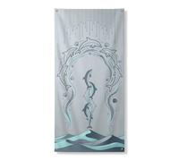 Decorazione decorativa per porta con delfino, con onde dell'oceano, elegante, decorazione per porta d'ingresso, per interni ed esterni, estate, spiaggia, feste a tema, 91 x 183 cm