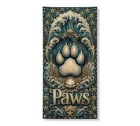 Decorazione decorativa per porta con motivo a onde dell'oceano, vintage, con creature marine nautiche, decorazione per porta d'ingresso, per interni ed esterni, estate, spiaggia, feste, 91 x 183 cm