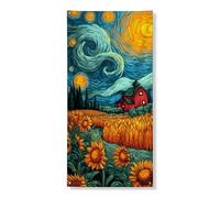 Decorazione decorativa per porta con paesaggio di girasole, vivace scena rurale della fattoria, decorazione per porta d'ingresso, per interni ed esterni, raccolto autunnale, forniture per festival 91