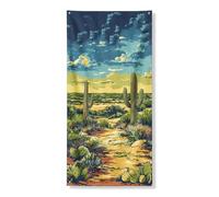 Decorazione decorativa per porta con piante del deserto, paesaggio vintage, scena esterna, decorazione per porta d'ingresso, per interni ed esterni, esposizione estiva forniture per le vacanze, 91 x