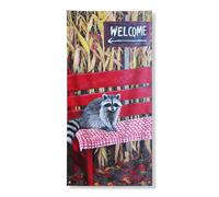 Decorazione decorativa per porta con procione di benvenuto, decorazione rustica per porta d'ingresso, per autunno e autunno, da appendere, per festival, 91 x 182 cm