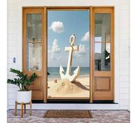 Decorazione decorativa per porta con stampa a forma di ancora, colore avorio, per interni ed esterni, primavera, estate, autunno, inverno, Halloween, Natale, decorazioni per la casa