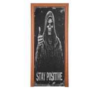Decorazione decorativa per porta con teschio del dio della morte, 88,9 x 200,7 cm, striscioni per porte per decorazioni per feste e forniture per la casa, M