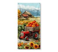 Decorazione decorativa per porta del trattore del raccolto, decorazione rustica della fattoria della zucca, decorazione per porta d'ingresso, autunno autunno all'aperto da appendere sfondo, forniture