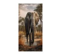 Decorazione decorativa per porta di benvenuto con elefante africano tropicale, decorazione per porta d'ingresso, grande sfondo divertente, decorazioni per interni ed esterni, decorazione per feste, 90