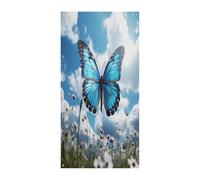 Decorazione decorativa per porta di benvenuto con farfalle e nuvole blu da appendere, decorazione per porta d'ingresso, grande sfondo divertente, decorazioni per interni ed esterni, decorazione per