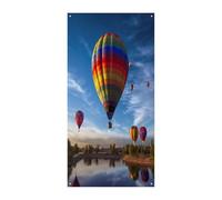 Decorazione decorativa per porta di benvenuto con mongolfiera, sfondo decorativo da appendere, decorazione per porta d'ingresso, grande sfondo divertente, decorazioni per interni ed esterni