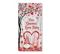 Decorazione decorativa per porta per gli amanti degli gnomi, fantasioso cuore albero decorazione per porta d'ingresso, per interni ed esterni, San Valentino, forniture per le vacanze, 91 x 182 cm