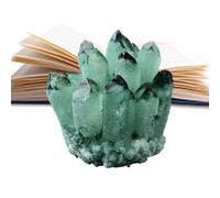 Decorazione del cluster di : Ornamenti di cluster di cristalli verdi | Campione minerale, decorazione del cluster di ametista, cluster al quarzo per esposizione, decorazione di energia c