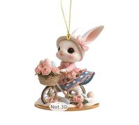 Decorazione del coniglietto primaverile, ornamento del coniglietto di Pasqua,Piatti di coniglio piatto 2d appesi carini - Accessori decorativi, forniture per festival primaverili per la porta della