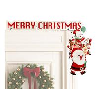 Decorazione del della porta con angoli per Natale | Decorazione con cornice per porta di Babbo Natale e con renna in legno, decorazioni per la casa, decorazioni per feste, oggetti di