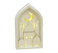 Decorazione del festival del castello di luna in legno con illuminazione a LED morbida per la casa e la religione Ramadan musulmano decorazione