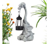 Decorazione del giardino degli elefanti | Scultura per esterni a LED solare - Materiale robusto Luce automatica ON/OFF, Carica solare per porte, terrazze, percorsi, giardini