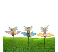 Decorazione del Giardino delle Fate, Decorazione del Giardino Farfalle, 3X Stakes da Giardino in Resina Luminosa Esterna Plux Pavimento Ornamento Sogno Figure Inseguimento Stagione