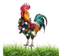 Decorazione del Giardino di Pollo in metallo, Arte della Corte degli animali della fattoria | Picchetto di Legno Segno Animale d'arte Ferro Disegno Palle colorate per la Via esterna