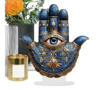 Decorazione del malocchio, mano degli occhi, ornamento 2D Blu Evil Eye, Decorazione per la casa Zen, arte da parete con geometria sacra, scultura d'arte spirituale, simbolo di meditazione per